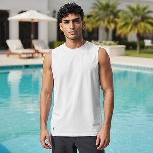 NWT Size S GAIAM Everyday Basic Muscle Tank Top Stark White Slim Fit Dri-Power